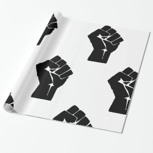 Papier Cadeau Poing Noir Levé - Résistance Protestation