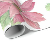 Papier Cadeau Poinsettia (Coin rond)