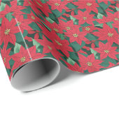 Papier Cadeau Poinsettia (Coin rond)