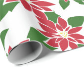 Papier Cadeau Poinsettia (Coin rond)