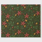 Papier Cadeau Poinsettia & Bell Elegance (Plat)