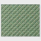 Papier Cadeau Poinsettia blanc de vacances (Plat)