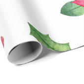 Papier Cadeau Poinsettia & Holly Christmas Wrapper Paper (Coin rond)