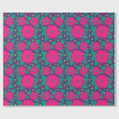 Papier Cadeau Poinsettia Neon (Plat)
