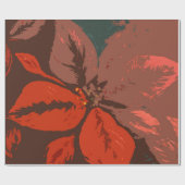 Papier Cadeau Poinsettia Poster Design (Plat)