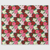 Papier Cadeau Poinsettias de Noël (Plat)