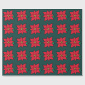 Papier cadeau Poinsettias Festive (Plat)