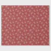 Papier Cadeau Poinsettias Line Drawing on Crimson Wrapping Paper (Plat)