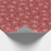 Papier Cadeau Poinsettias Line Drawing on Crimson Wrapping Paper (Coin)