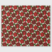 Papier Cadeau Poinsettias rouges (Plat)
