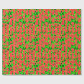 Papier Cadeau Poinsettias rouges et Holly vertes (Plat)