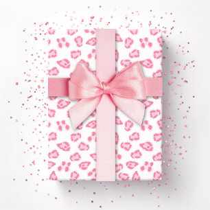 Papier Cadeau Point de Léopard en Rose