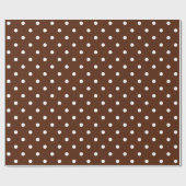 Papier Cadeau Point de polka blanc sur le grand espace Brown (Plat)