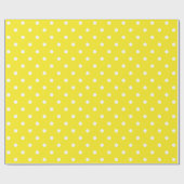 Papier Cadeau Point de polka blanc sur le grand espace jaune (Plat)