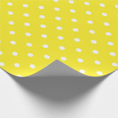 Papier Cadeau Point de polka blanc sur le grand espace jaune (Coin)