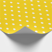 Papier Cadeau Point de polka blanc sur le grand espace jaune (Coin)