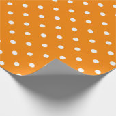 Papier Cadeau Point de polka blanc sur le grand espace orange (Coin)