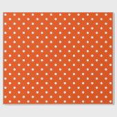 Papier Cadeau Point de polka blanc sur le grand espace orange (Plat)