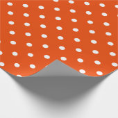 Papier Cadeau Point de polka blanc sur le grand espace orange (Coin)