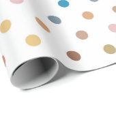Papier Cadeau Point de polka coloré (Coin rond)
