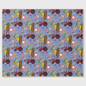 Papier Cadeau Point de polka de construction de bouteur de (Plat)