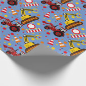 Papier Cadeau Point de polka de construction de bouteur de (Coin)