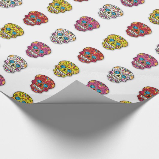 Papier Cadeau Point de polka de crâne de sucre (Coin)