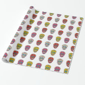 Papier Cadeau Point de polka de crâne de sucre (Déroulé)