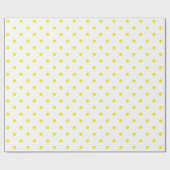 Papier Cadeau Point de polka jaune sur le grand espace blanc (Plat)