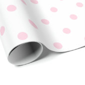 Papier Cadeau Point de polka rose-clair sur le grand espace (Coin rond)