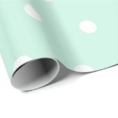 Papier Cadeau Point de polka vert à la menthe (Coin rond)