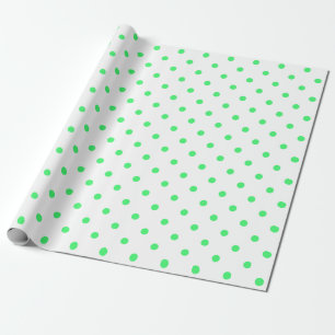 Papier Cadeau Point de polka vert clair sur le grand espace