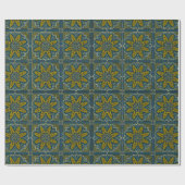 Papier Cadeau Point Déco Blue et Gold Star (Plat)