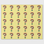 Papier Cadeau Point d'interrogation d'arc-en-ciel (Plat)