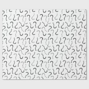Papier Cadeau Point d'interrogation noir motif sans couture