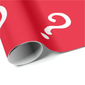 Papier cadeau point d'interrogation rouge | Mat (Coin rond)