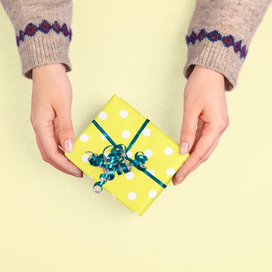 Papier Cadeau Point jaune