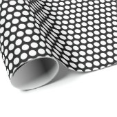 Papier Cadeau Point noir et blanc (Coin rond)