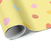 Papier Cadeau Point Polka bio rétro inspiré par Palm Springs (Coin rond)