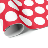 Papier Cadeau Point Polka blanc personnalisé (Coin rond)
