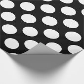 Papier Cadeau Point Polka Blanc Sur Arrière - plan Noir (Coin)