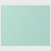 Papier Cadeau Point Polka Blanc Sur Arrière - plan Vert Turquois (Plat)