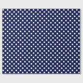 Papier Cadeau Point Polka blanc sur l'espace bleu moyen de la ma (Plat)