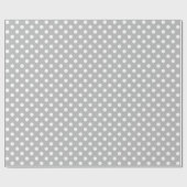 Papier Cadeau Point Polka blanc sur l'espace gris moyen (Plat)