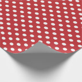 Papier Cadeau Point Polka blanc sur l'espace rouge sombre (Coin)