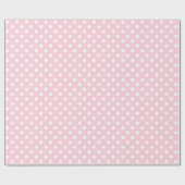 Papier Cadeau Point Polka blanc sur un espace rose clair (Plat)