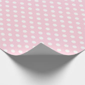 Papier Cadeau Point Polka blanc sur un espace rose clair (Coin)