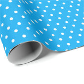 Papier Cadeau Point Polka bleu (Coin rond)