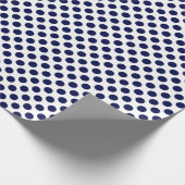 Papier Cadeau Point Polka bleu de la marine sur papier blanc (Coin)