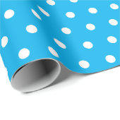 Papier Cadeau Point Polka bleu profond (Coin rond)